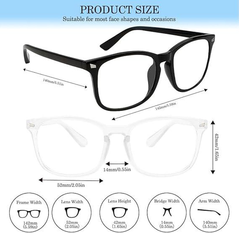 July Fashoin Design Glasses for Men Women, Computer Glasses, Office/Tv/Phone Glasses, Gaming Glasses, Daily Use Glasses 3 Pack/ 2 Pack / 1 Pack
