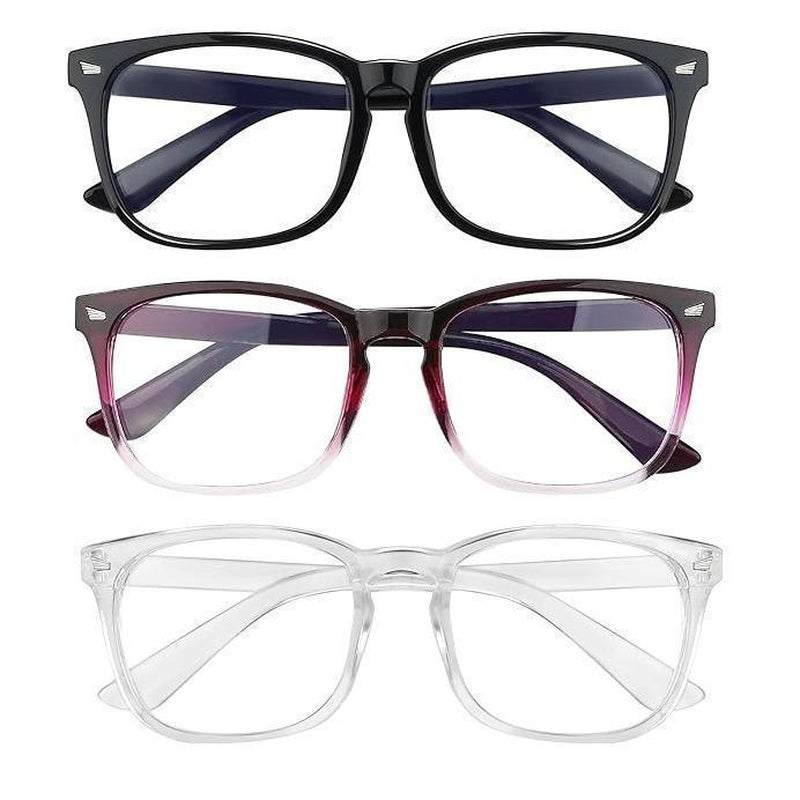 July Fashoin Design Glasses for Men Women, Computer Glasses, Office/Tv/Phone Glasses, Gaming Glasses, Daily Use Glasses 3 Pack/ 2 Pack / 1 Pack