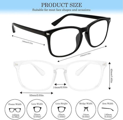 July Fashoin Design Glasses for Men Women, Computer Glasses, Office/Tv/Phone Glasses, Gaming Glasses, Daily Use Glasses 3 Pack/ 2 Pack / 1 Pack
